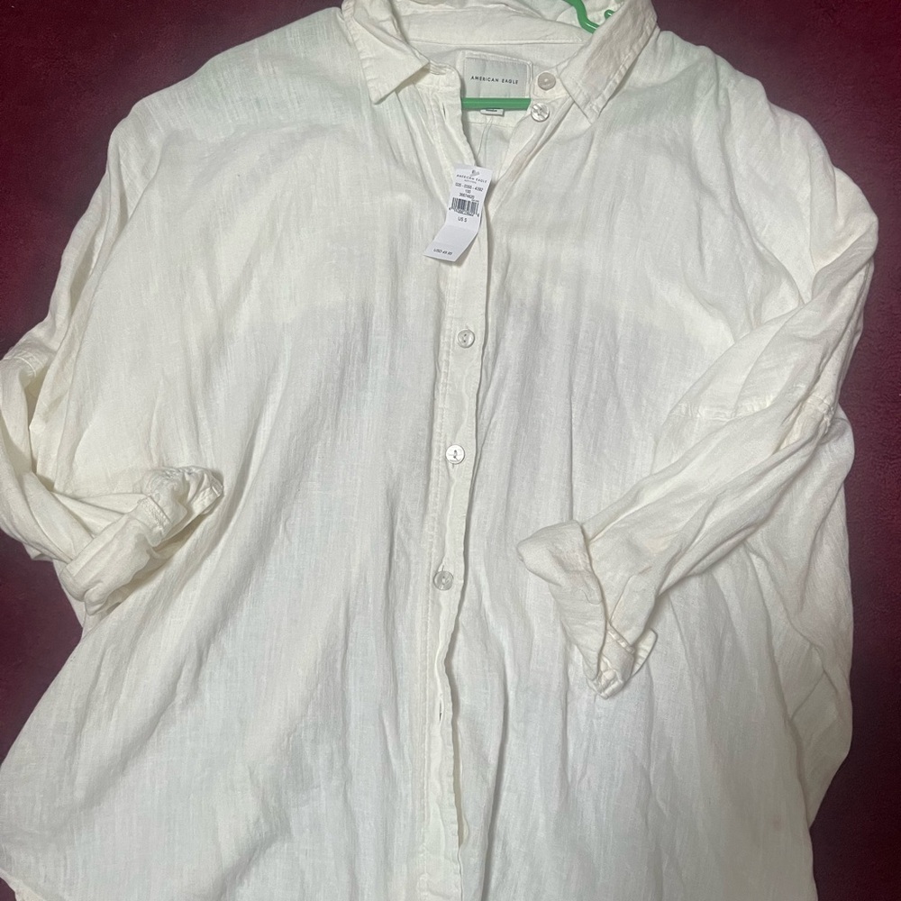 Off white button up NWT